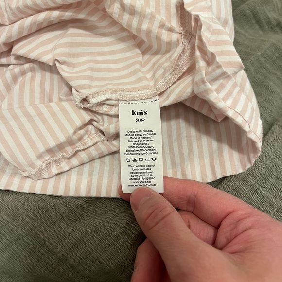 Knix Classic Cotton 2-Piece PJ Set Pink Stripes, Relaxed Fit - Picture 11 of 12